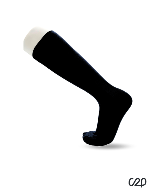 Black bamboo knee-high compression socks – side view