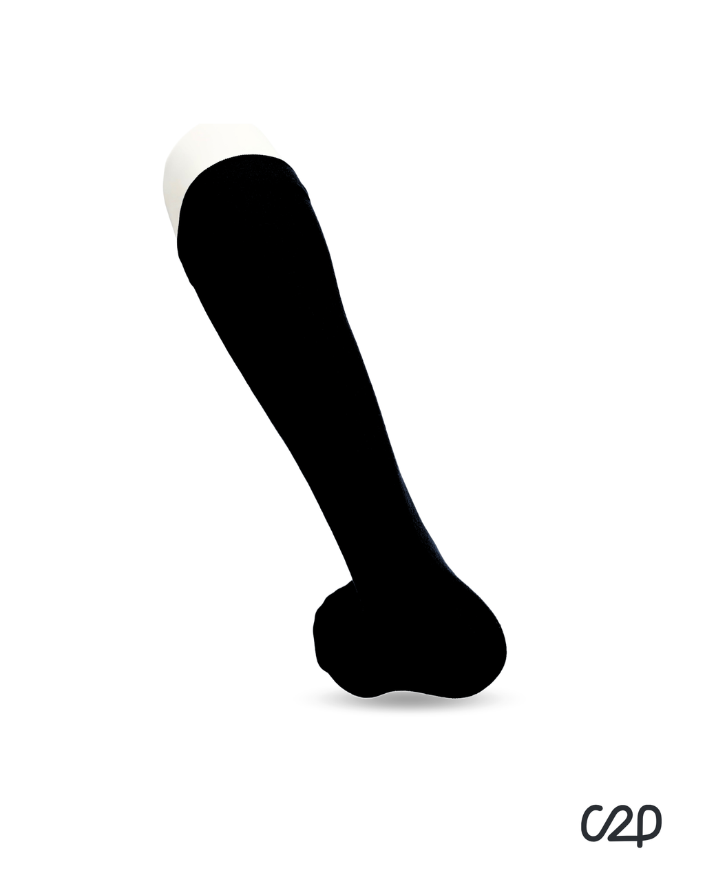 Black bamboo knee-high compression socks – heel view