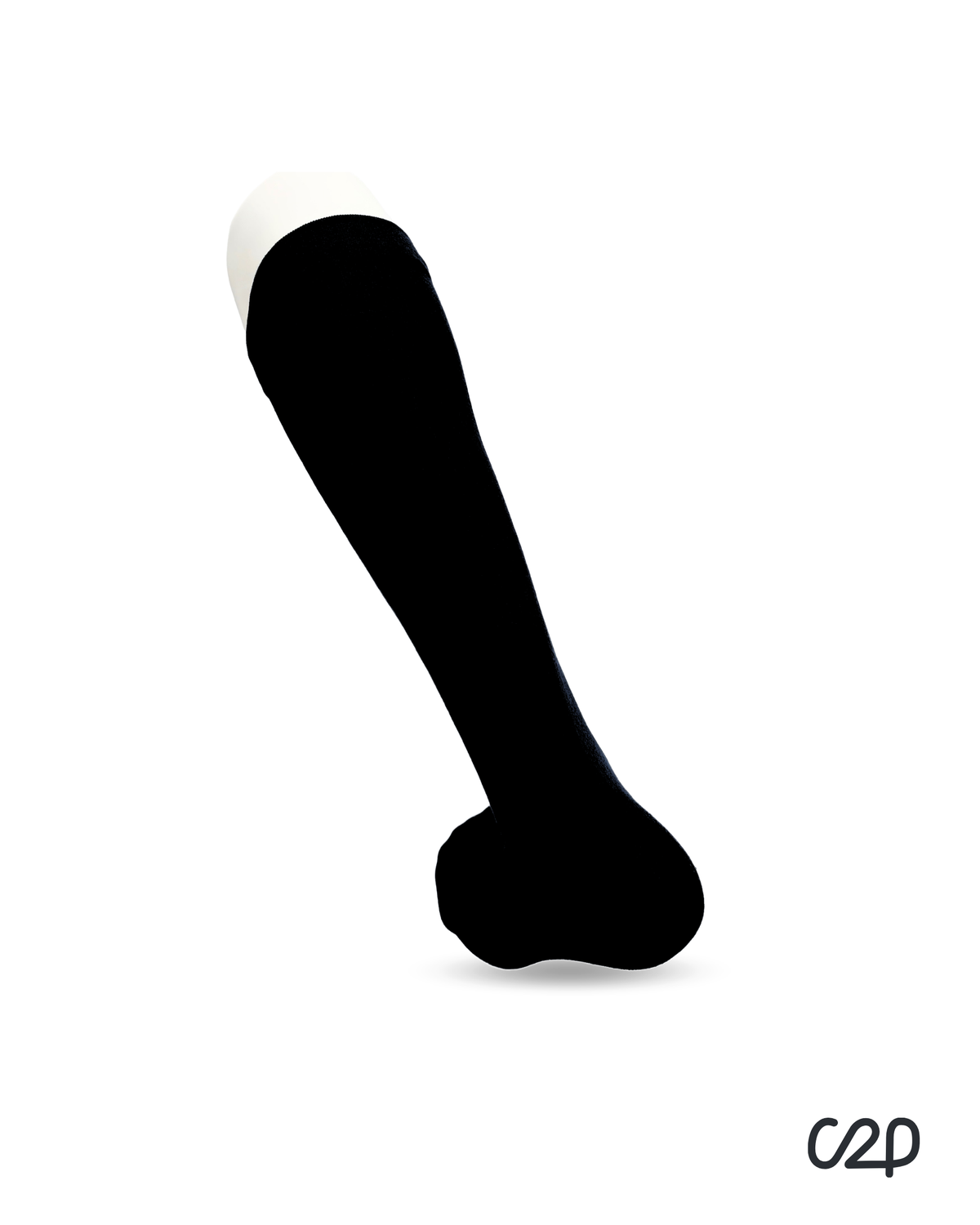 Black bamboo knee-high compression socks – heel view