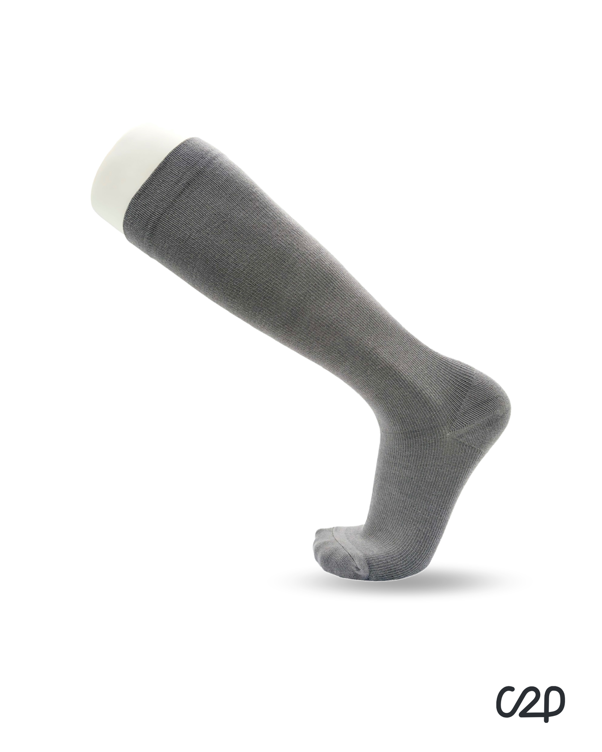 Grey bamboo knee-high compression socks – side view