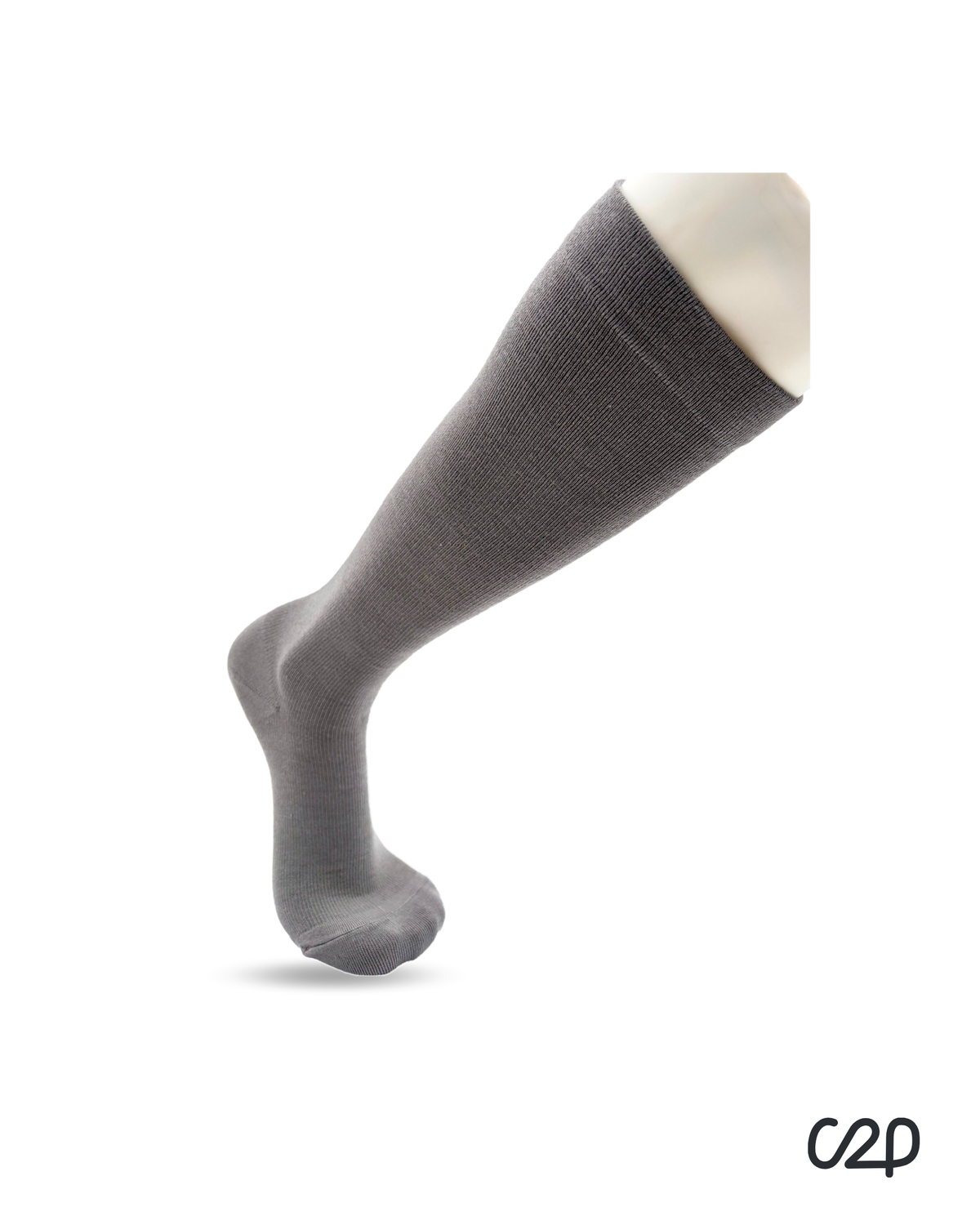 Grey bamboo knee-high compression socks – side view