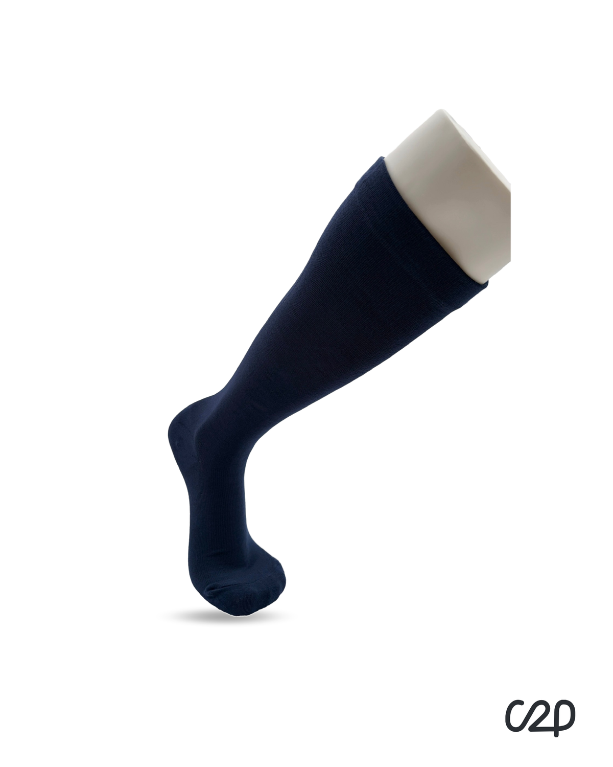 Navy bamboo knee-high compression socks – side view