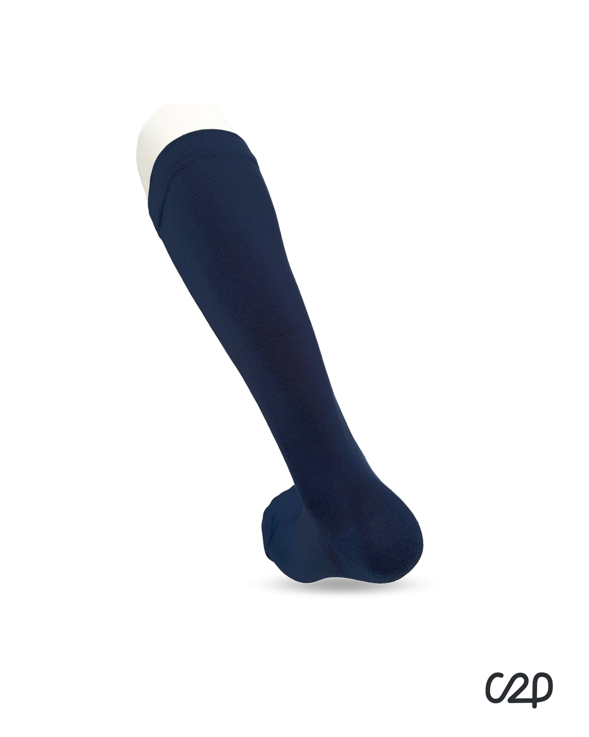 Navy bamboo knee-high compression socks – heel view