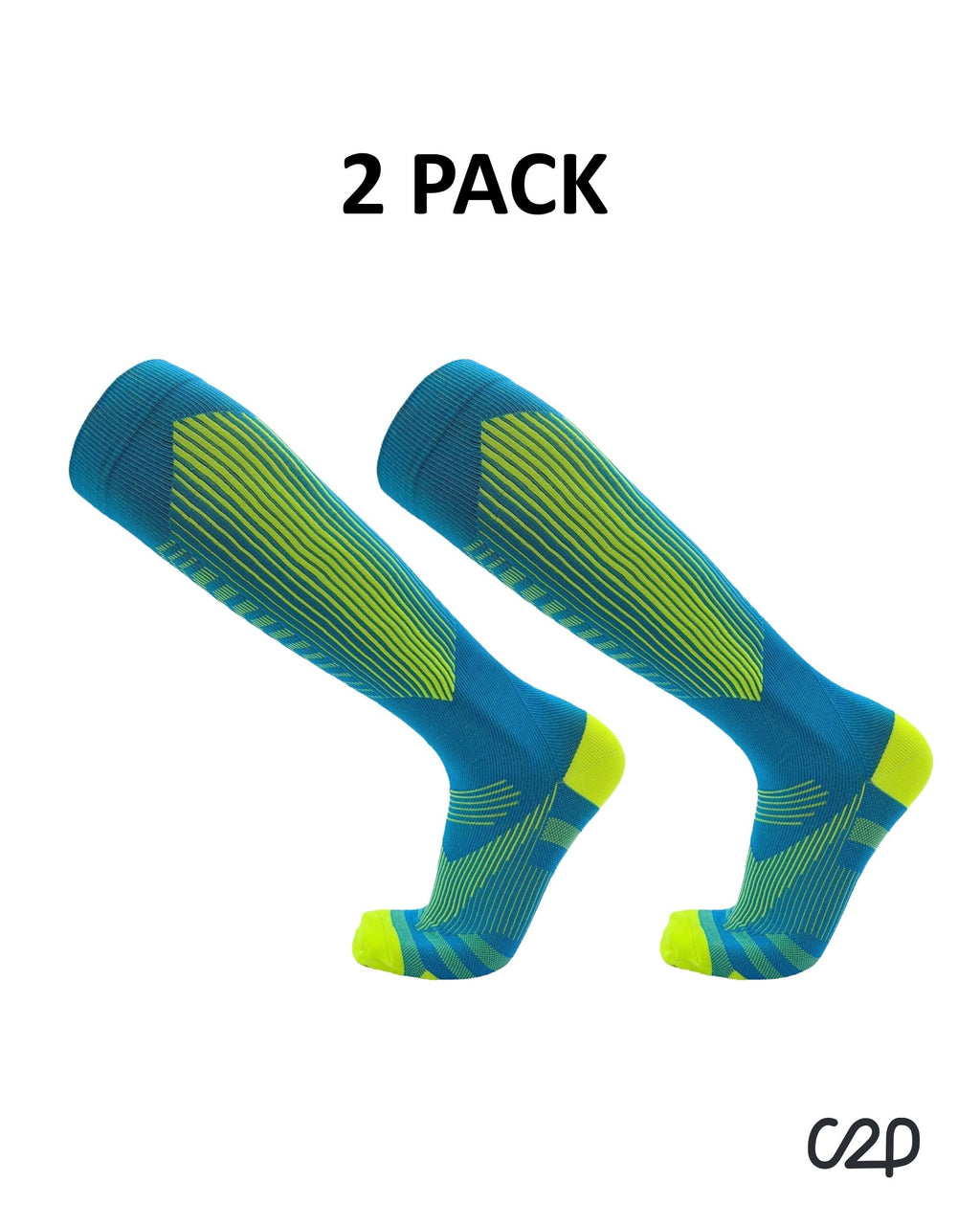 Turquoise sports knee-high compression socks – multi-pack