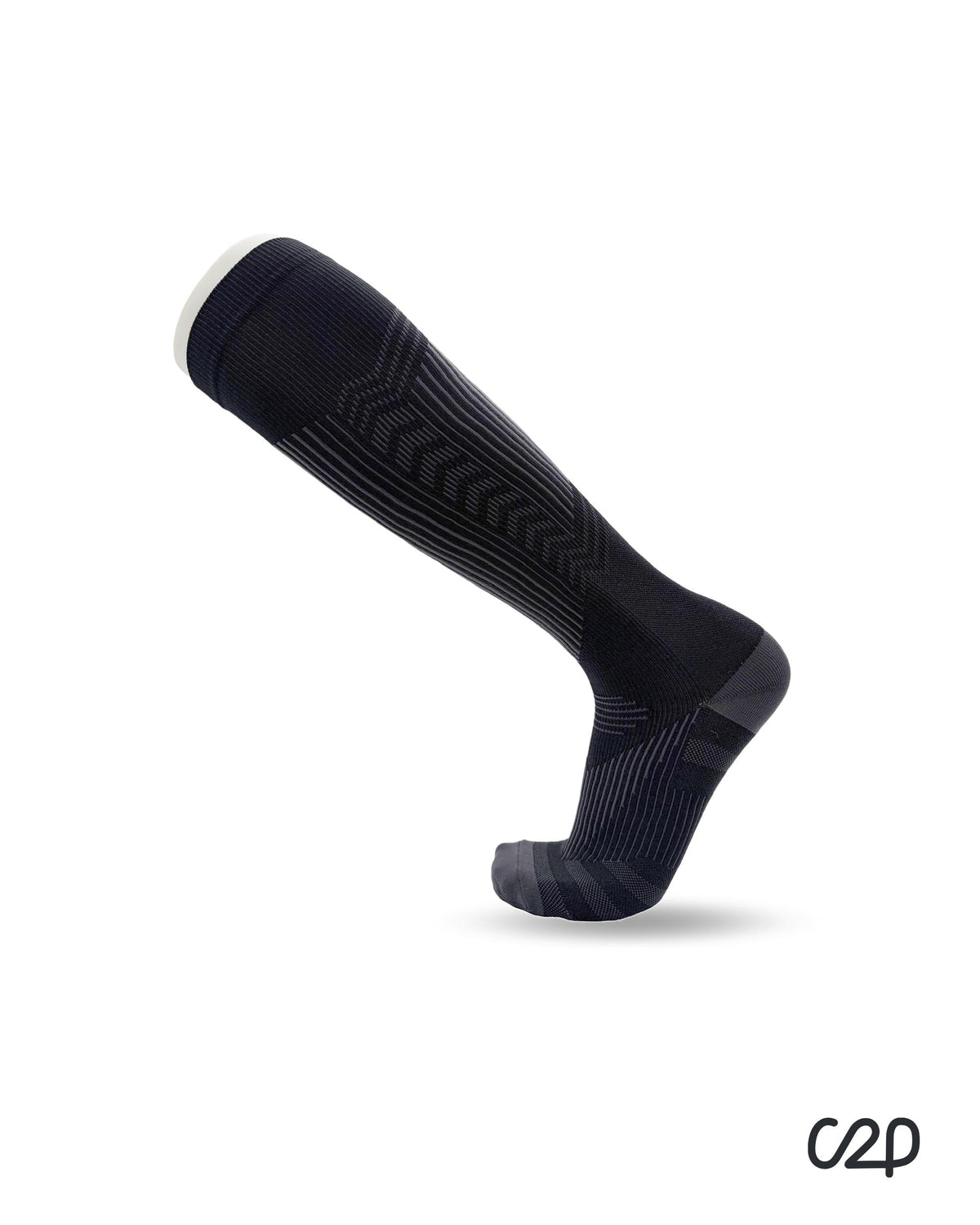 Black sports knee-high compression socks – side view
