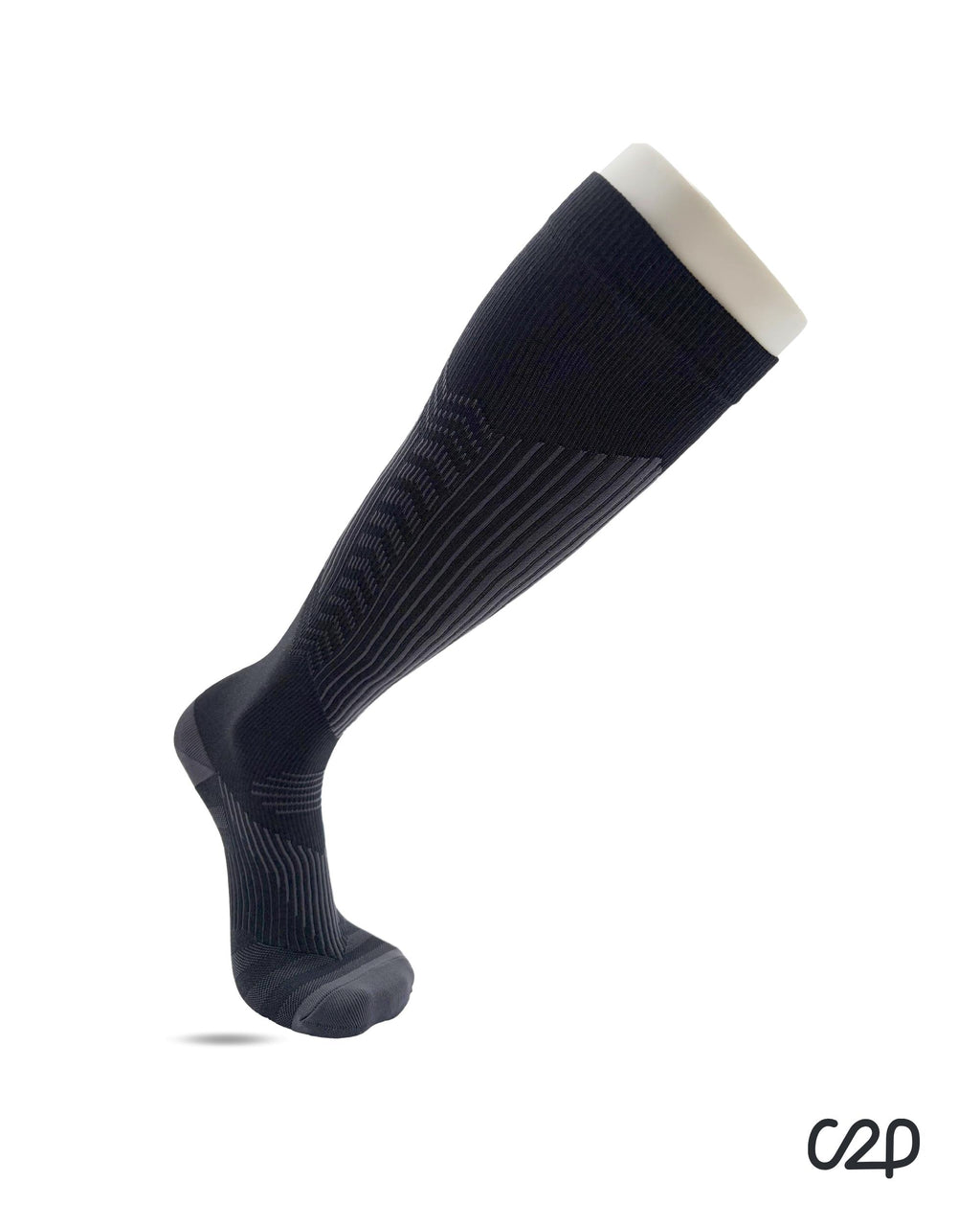 Black sports knee-high compression socks – side view