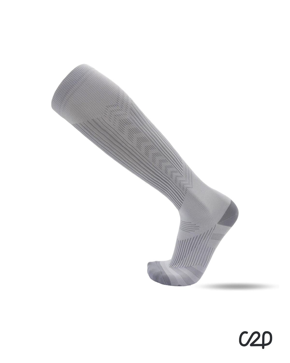 Grey sports knee-high compression socks – side view