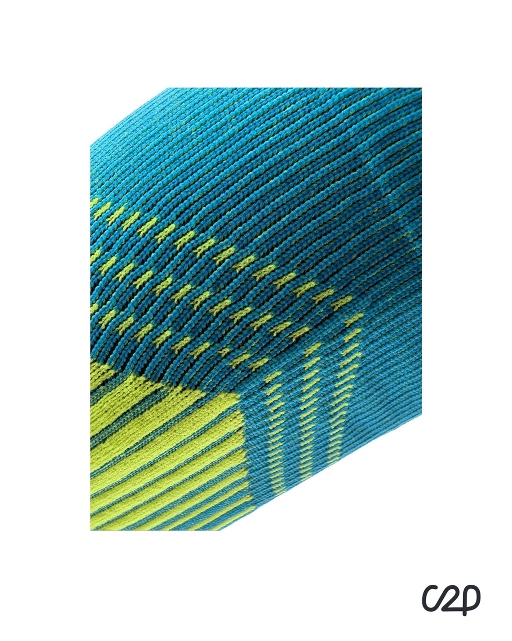 Turquoise sports knee-high compression socks – close-up