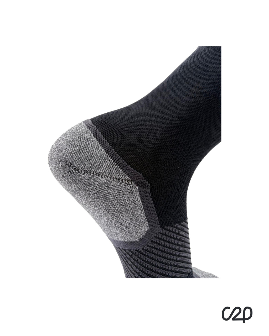 Black bamboo crew compression socks – close-up