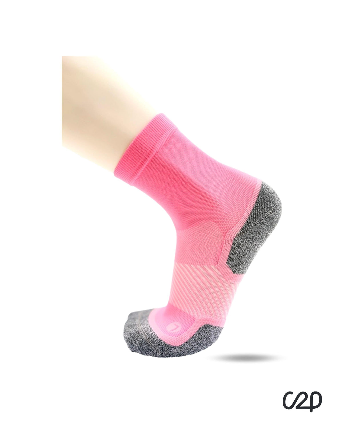 Pink bamboo crew compression socks – side view
