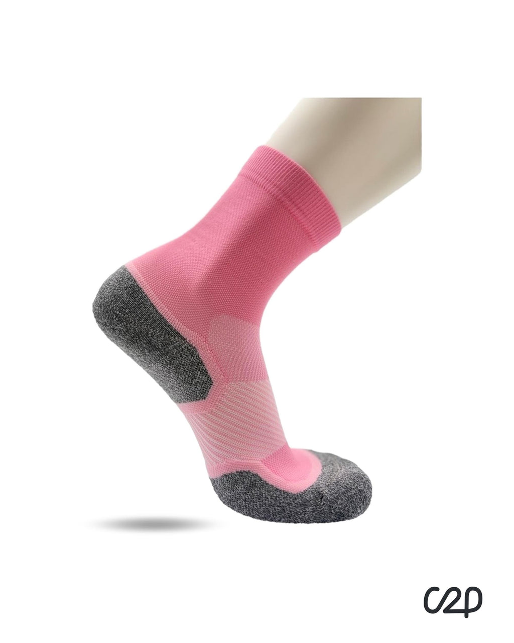 Pink bamboo crew compression socks – side view