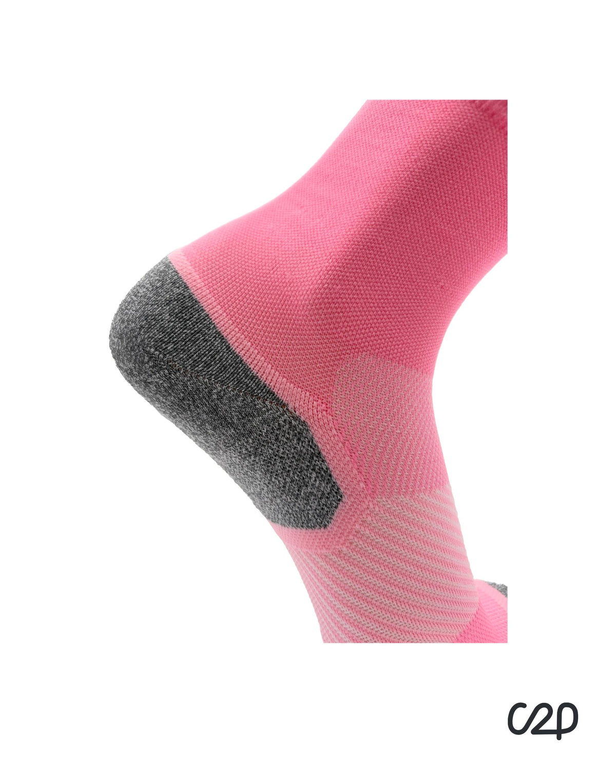 Pink bamboo crew compression socks – close-up