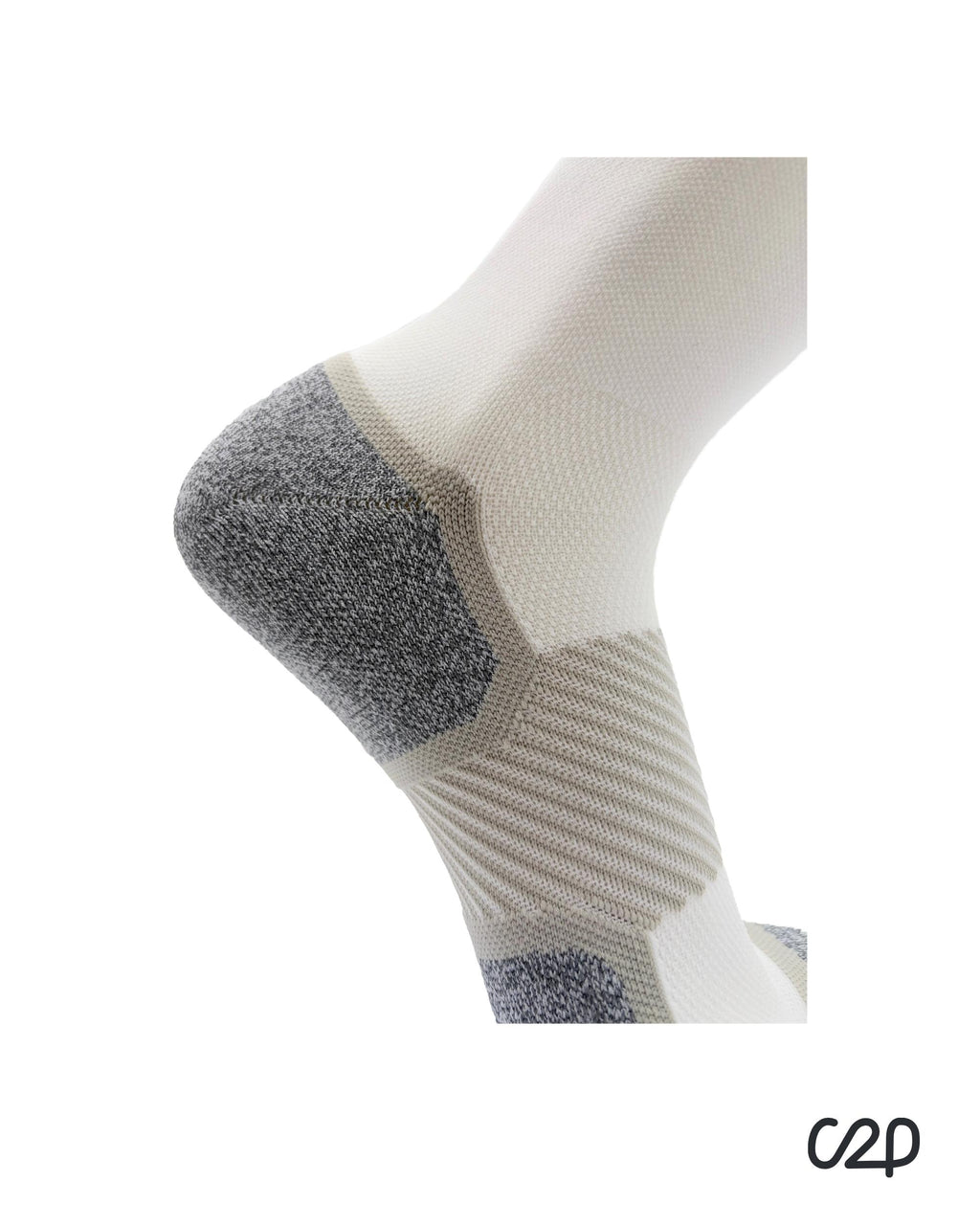 White bamboo crew compression socks – close-up