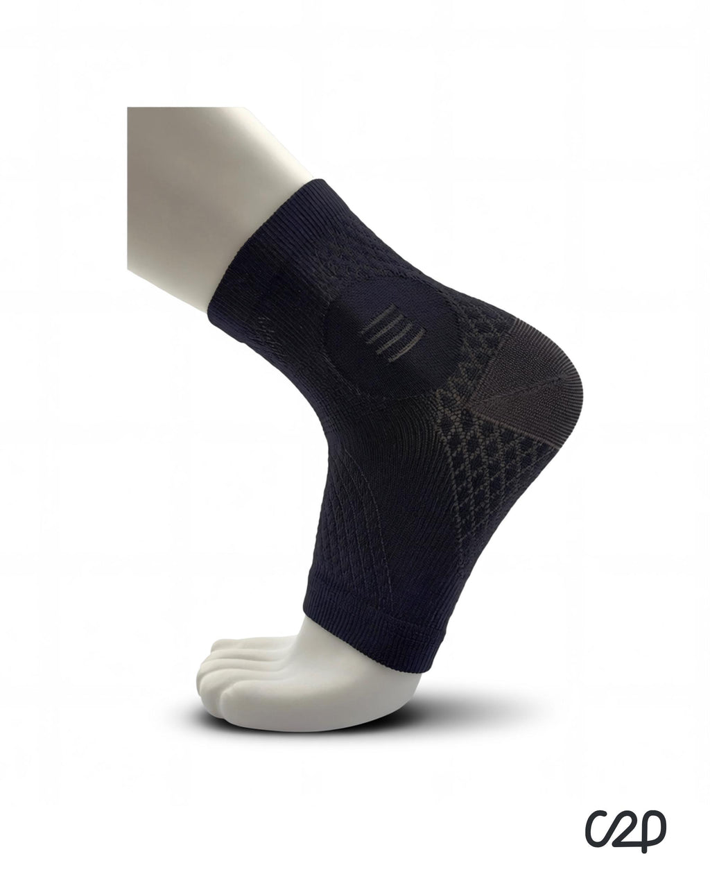 Black ankle compression sleeve – side view