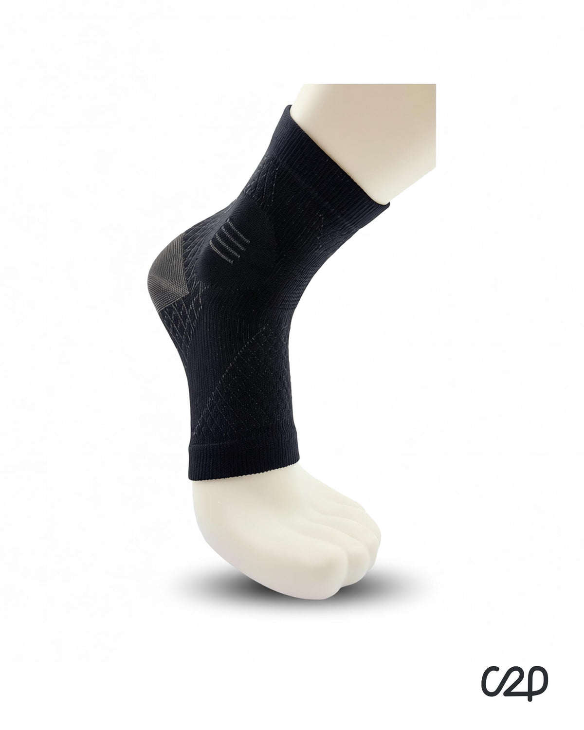 Black ankle compression sleeve – side view