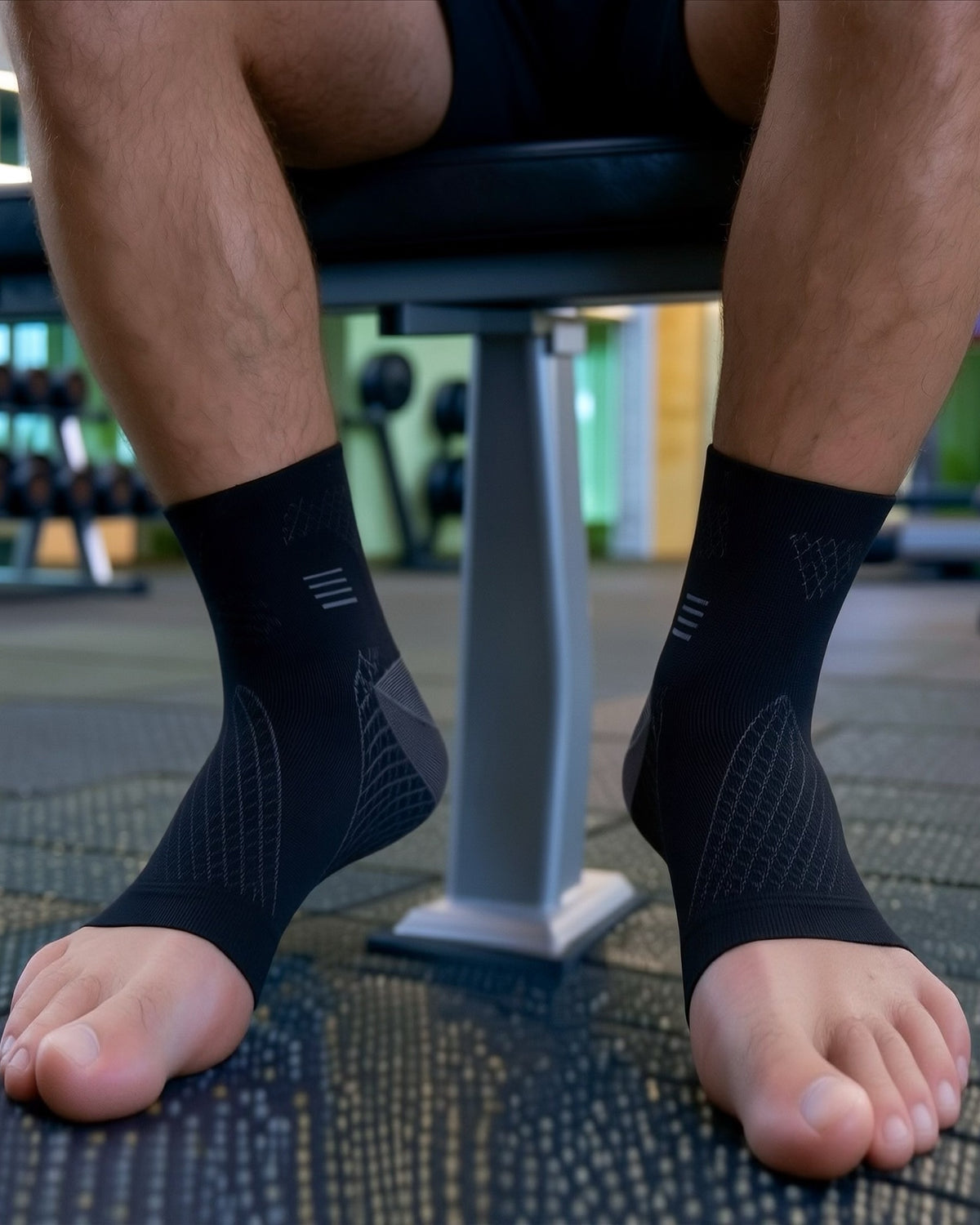 Black ankle compression sleeve