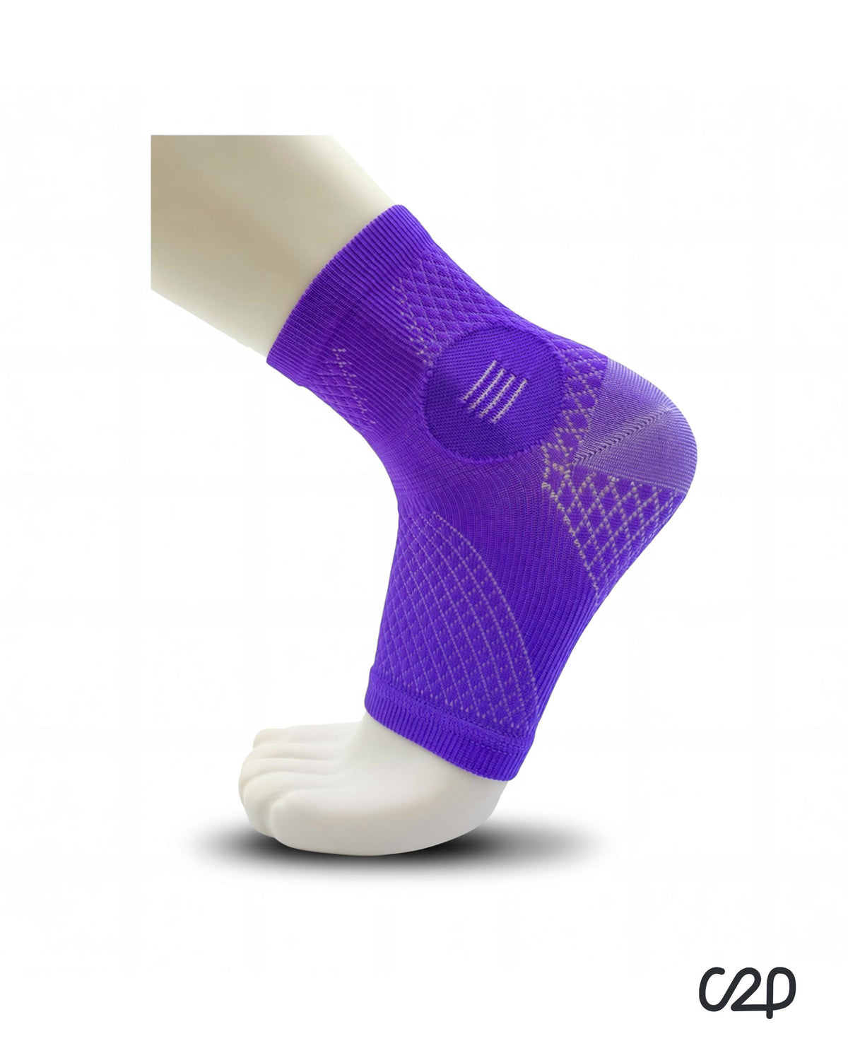 Purple ankle compression sleeve – side view