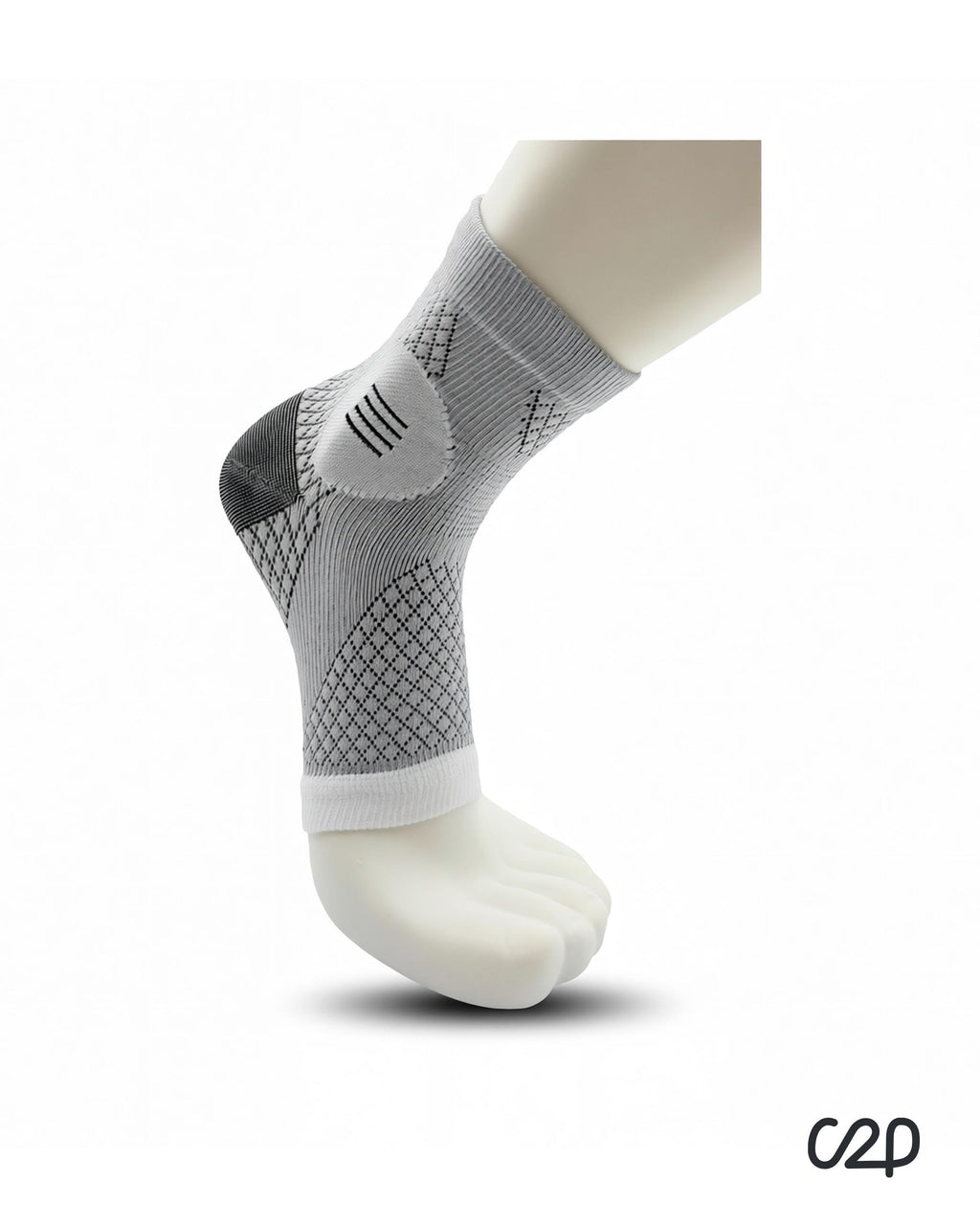 White ankle compression sleeve – side view