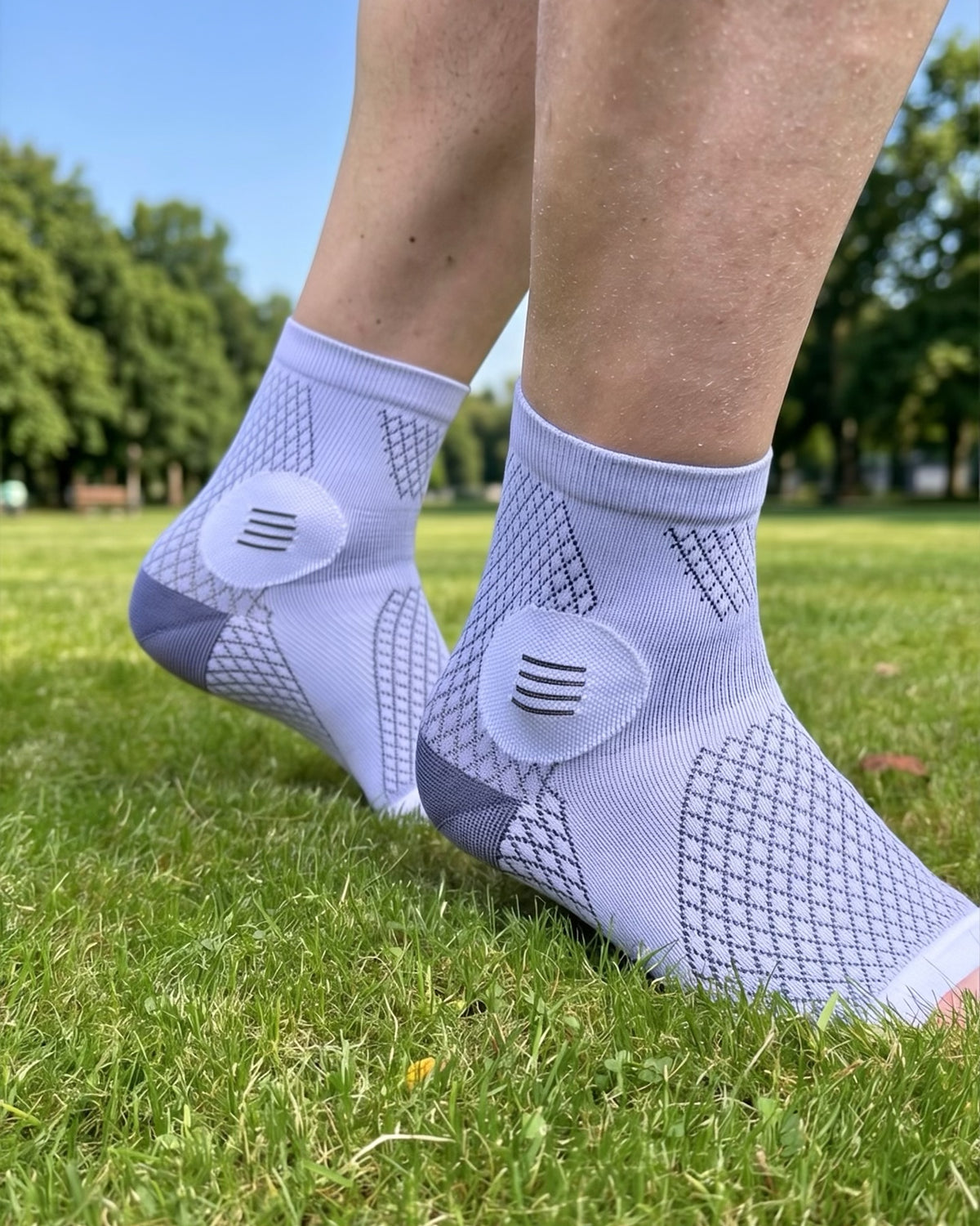 White ankle compression sleeve