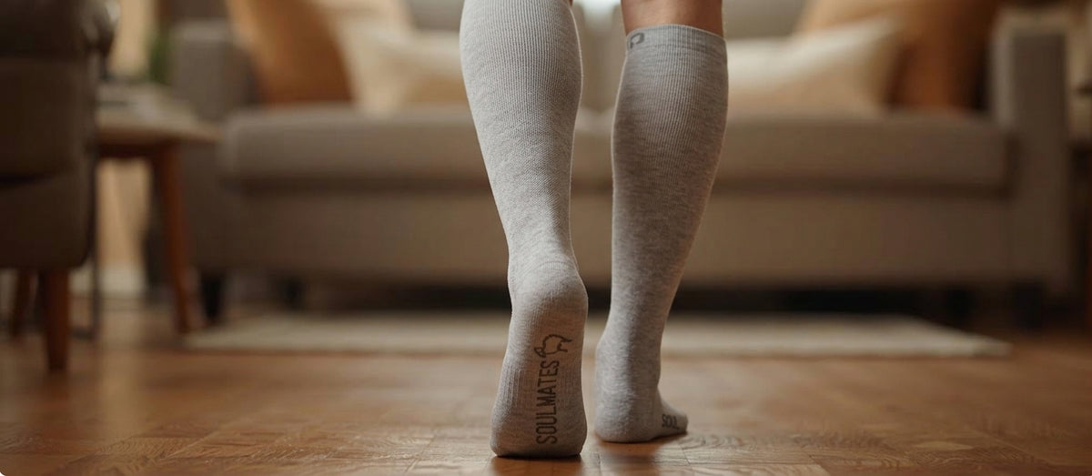 Comfort2Prime grey merino natural material socks for all-day comfort and support