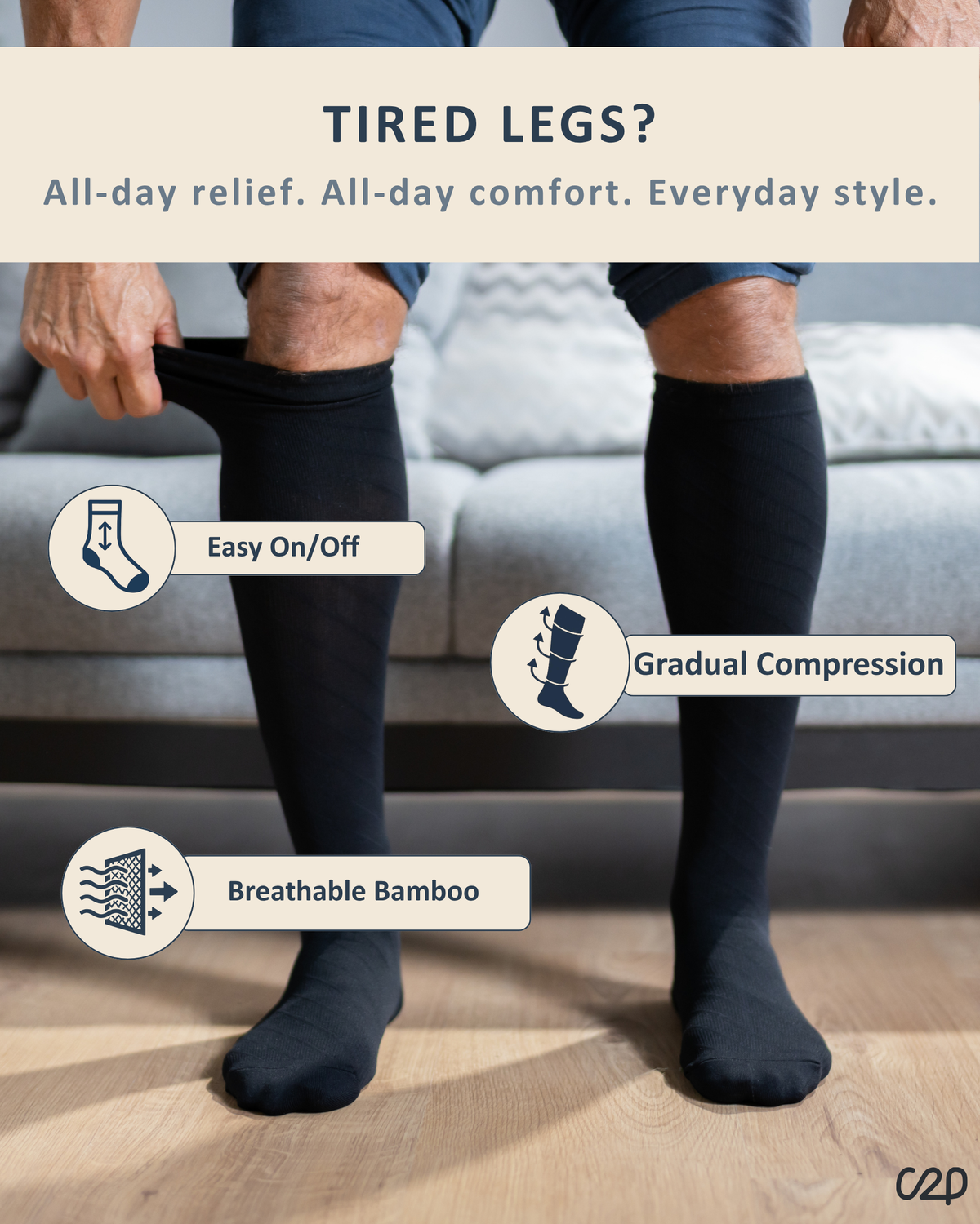 Bamboo Everyday Compression Socks — Knee High